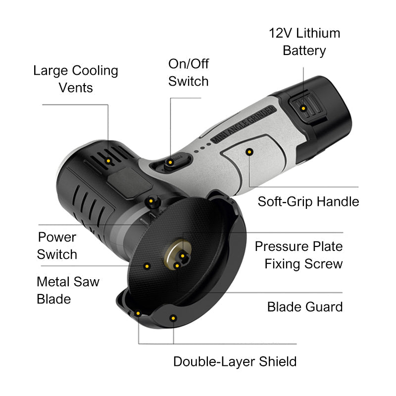 🧰12V Mini Angle Grinder with Cutting Disc
