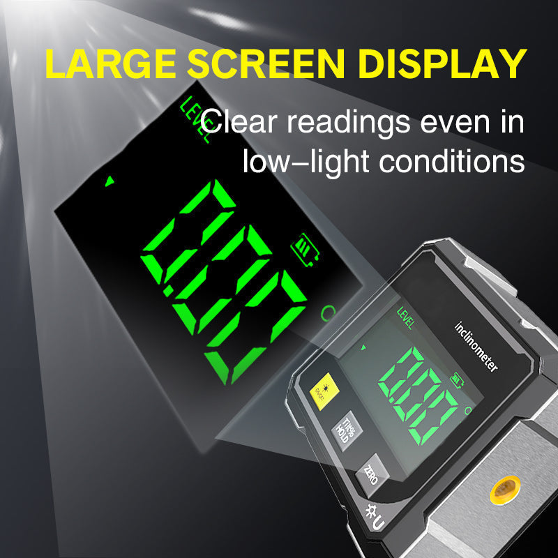 4-Side Magnetic Digital Angle Gauge with Laser